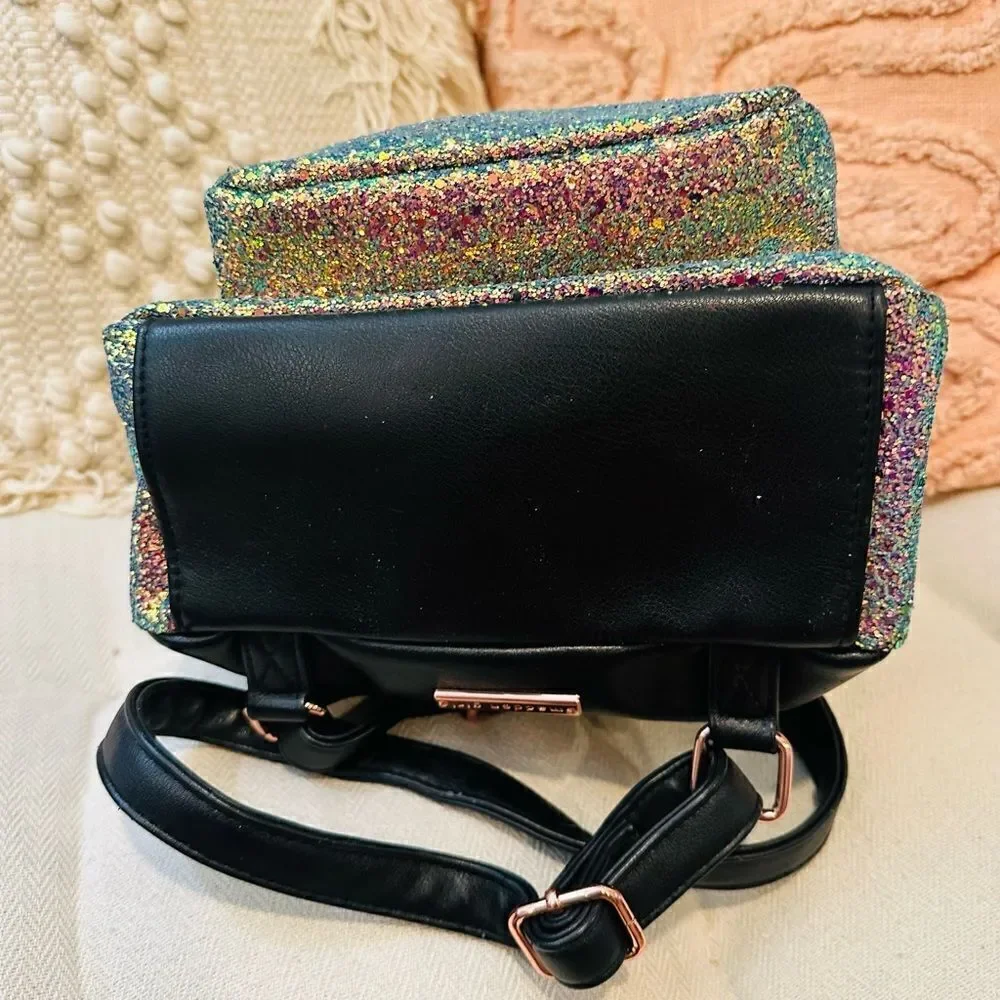 EUC Madden Girl Vegan Glitter Small Backpack